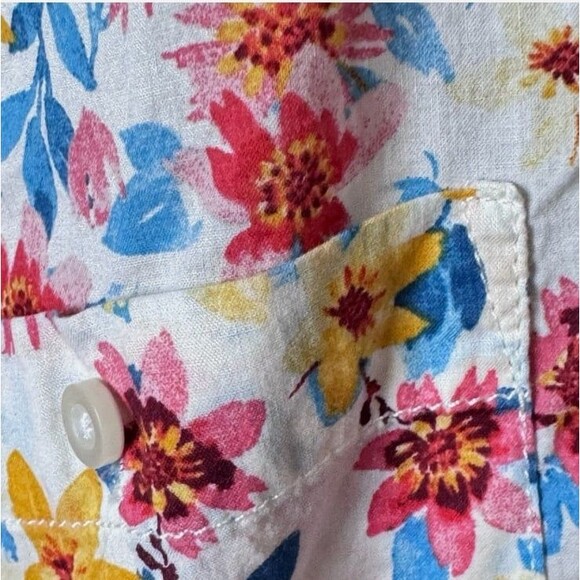 St John’s Bay Button Up Shirt Floral Print 100% Cotton Lightweight Sz XXL - Picture 6 of 10